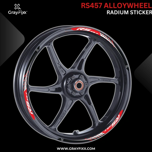 Alloy Wheel Radium Sticker for RS 457 | Made in Premium Radium with FPF (Fade Protection Film), Waterproof, Precut Sticker, Pack Of 12
